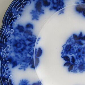ANTIQUE FLOW BLUE FWW CO. ENGLAND WALDORF Pattern Rare Flow Blue Floral …